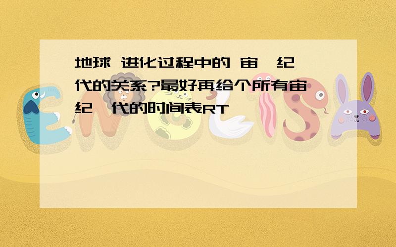 地球 进化过程中的 宙、纪、代的关系?最好再给个所有宙、纪、代的时间表RT