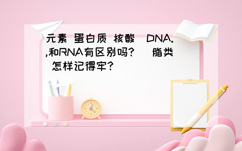 元素 蛋白质 核酸（DNA.,和RNA有区别吗?） 脂类 怎样记得牢?