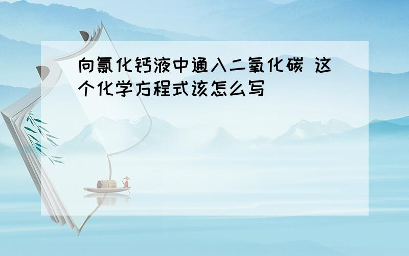 向氯化钙液中通入二氧化碳 这个化学方程式该怎么写