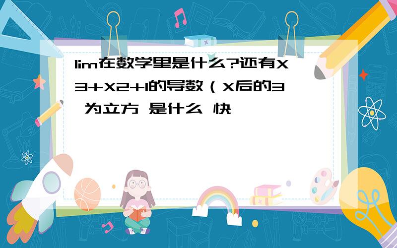 lim在数学里是什么?还有X3+X2+1的导数（X后的3 为立方 是什么 快