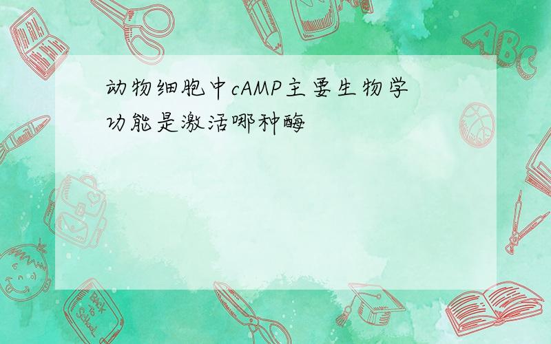 动物细胞中cAMP主要生物学功能是激活哪种酶