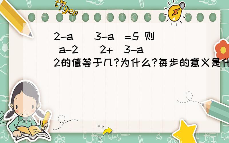 (2-a)(3-a)=5 则 (a-2)^2+(3-a)^2的值等于几?为什么?每步的意义是什么?运用什么公式?