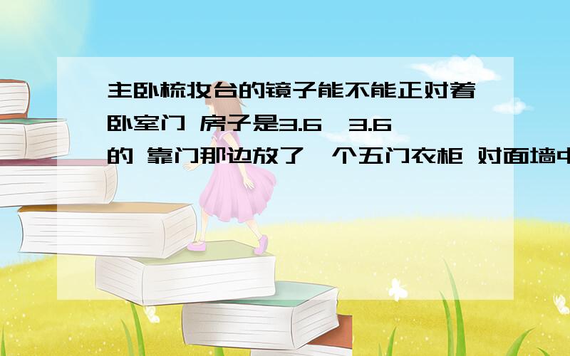 主卧梳妆台的镜子能不能正对着卧室门 房子是3.6*3.6的 靠门那边放了一个五门衣柜 对面墙中间有一扇窗 1.8*2的床 一边一个床头柜 另想放一个梳妆台 据说卧室镜子不能对着床和门 请问怎么