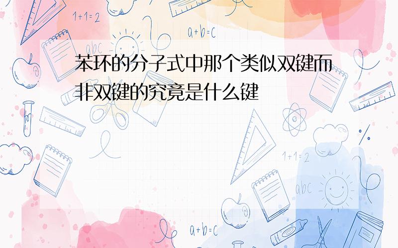 苯环的分子式中那个类似双键而非双键的究竟是什么键