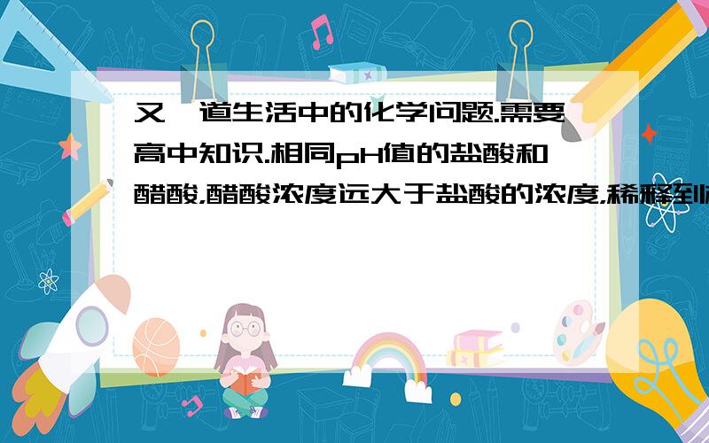 又一道生活中的化学问题.需要高中知识.相同pH值的盐酸和醋酸，醋酸浓度远大于盐酸的浓度，稀释到相同体积时，醋酸浓度大于盐酸浓度，此时所说的醋酸浓度 包括不包括电离的那部分。