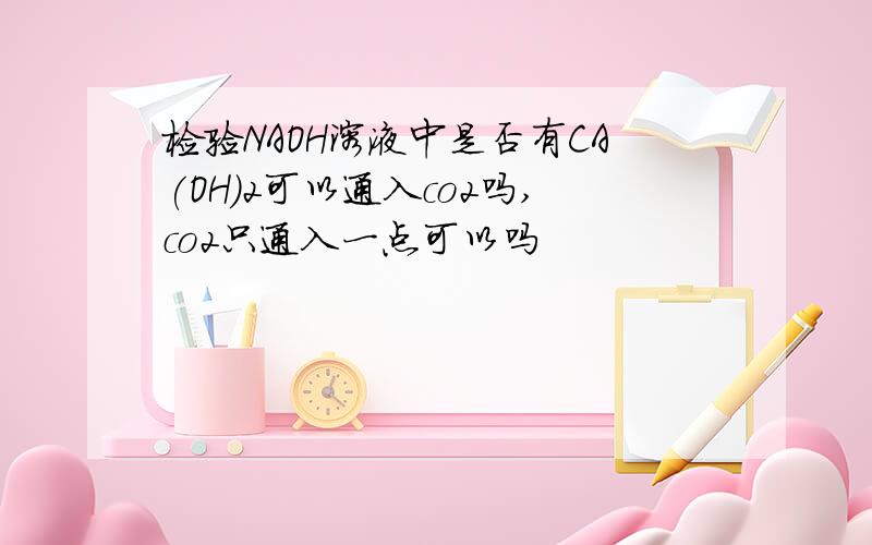 检验NAOH溶液中是否有CA(OH)2可以通入co2吗,co2只通入一点可以吗