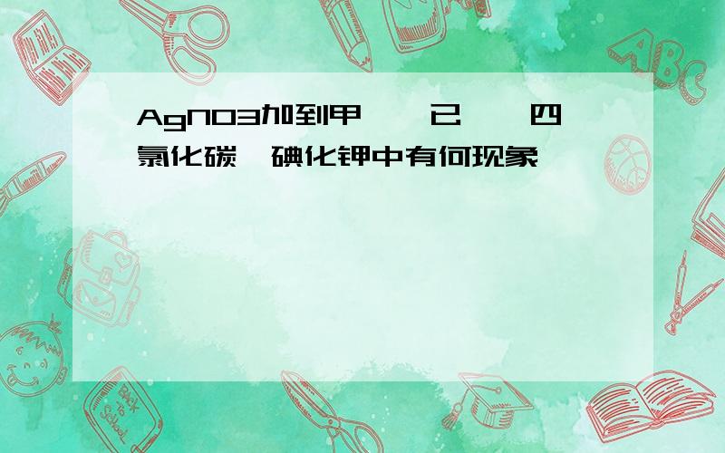 AgNO3加到甲苯,已烯,四氯化碳,碘化钾中有何现象