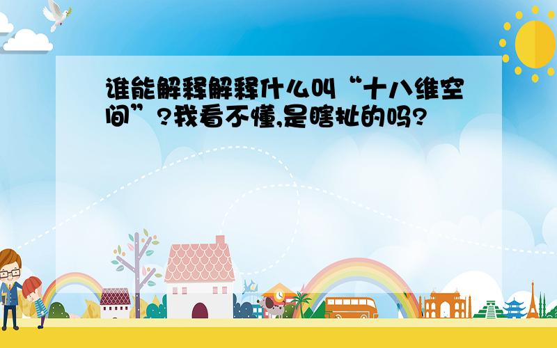 谁能解释解释什么叫“十八维空间”?我看不懂,是瞎扯的吗?