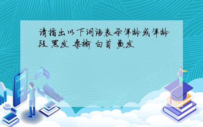 请指出以下词语表示年龄或年龄段 黑发 桑榆 白首 黄发