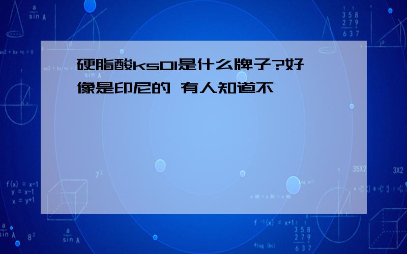 硬脂酸ks01是什么牌子?好像是印尼的 有人知道不