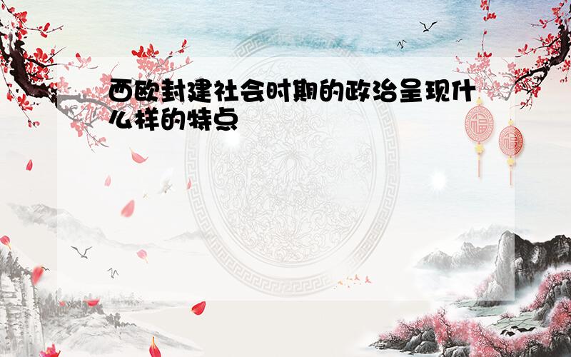 西欧封建社会时期的政治呈现什么样的特点