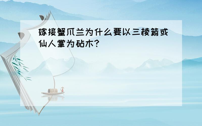 嫁接蟹爪兰为什么要以三棱箭或仙人掌为砧木?