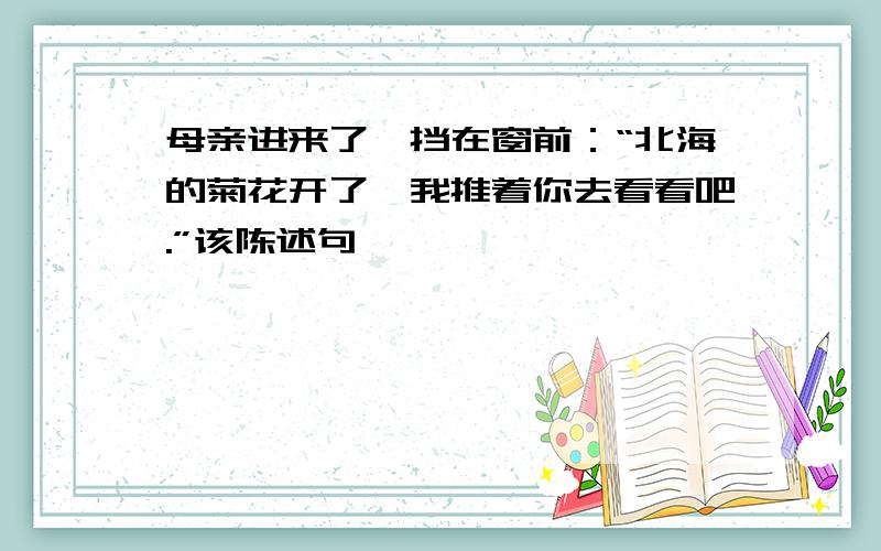 母亲进来了,挡在窗前：“北海的菊花开了,我推着你去看看吧.”该陈述句