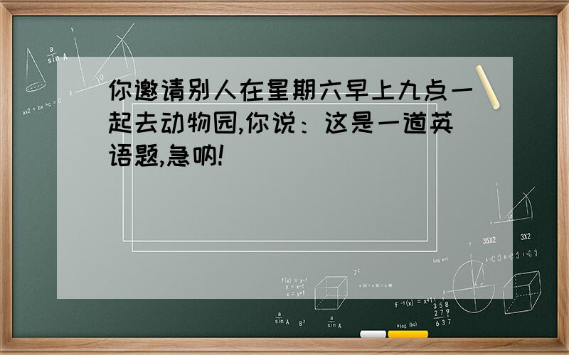 你邀请别人在星期六早上九点一起去动物园,你说：这是一道英语题,急呐!