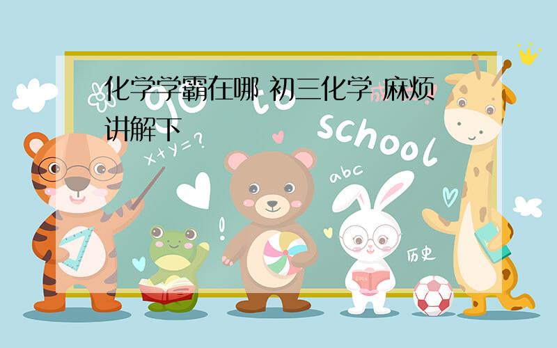 化学学霸在哪 初三化学 麻烦讲解下