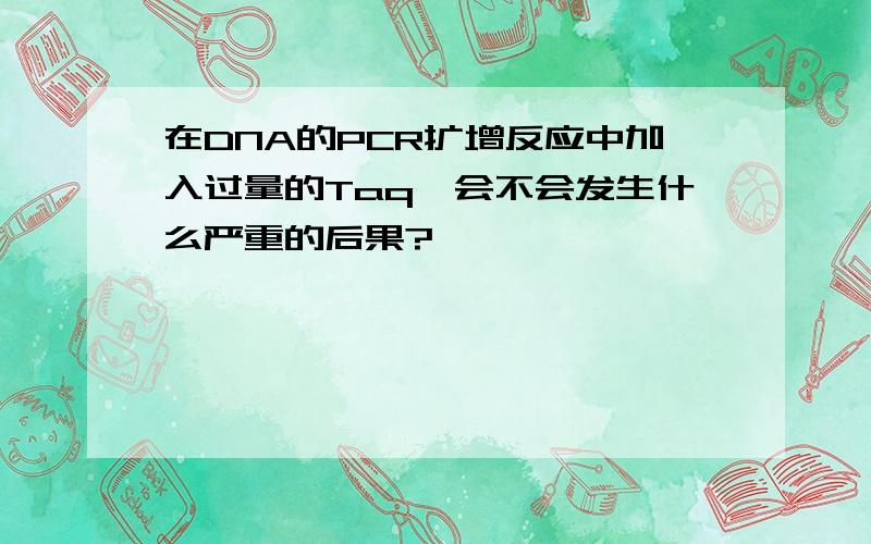 在DNA的PCR扩增反应中加入过量的Taq酶会不会发生什么严重的后果?