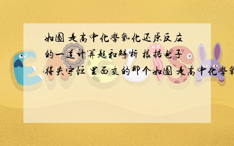 如图 是高中化学氧化还原反应的一道计算题和解析 根据电子得失守恒 里面乘的那个如图 是高中化学氧化还原反应的一道计算题和解析    想求助一下  根据电子得失守恒 里面乘的那个5/2是