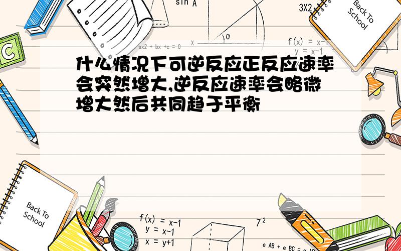 什么情况下可逆反应正反应速率会突然增大,逆反应速率会略微增大然后共同趋于平衡