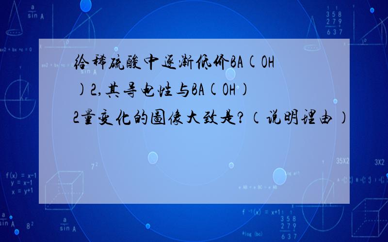 给稀硫酸中逐渐低价BA(OH)2,其导电性与BA(OH)2量变化的图像大致是?（说明理由）