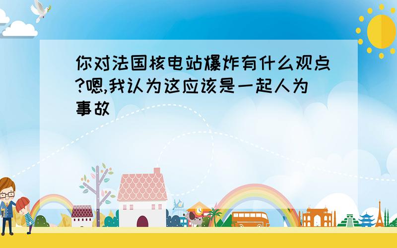 你对法国核电站爆炸有什么观点?嗯,我认为这应该是一起人为事故