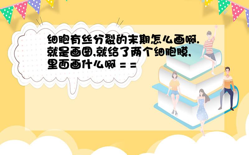 细胞有丝分裂的末期怎么画啊.就是画图,就给了两个细胞膜,里面画什么啊 = =