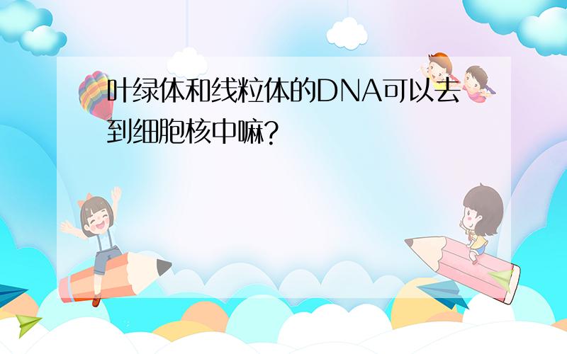 叶绿体和线粒体的DNA可以去到细胞核中嘛?