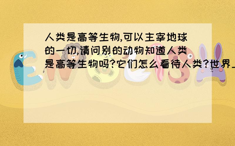 人类是高等生物,可以主宰地球的一切,请问别的动物知道人类是高等生物吗?它们怎么看待人类?世界上为什么还有些动物会伤害人类?难道它们不怕人类吗?人类可以让它灭绝.