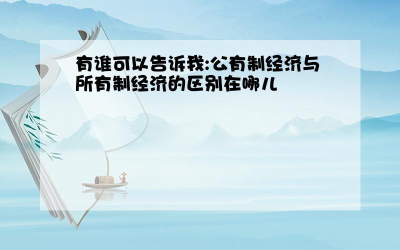 有谁可以告诉我:公有制经济与所有制经济的区别在哪儿