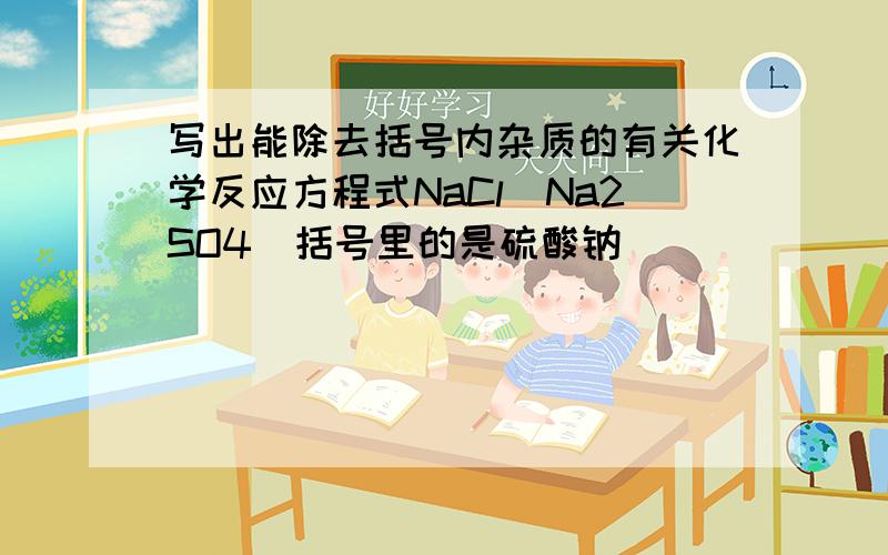 写出能除去括号内杂质的有关化学反应方程式NaCl(Na2SO4)括号里的是硫酸钠