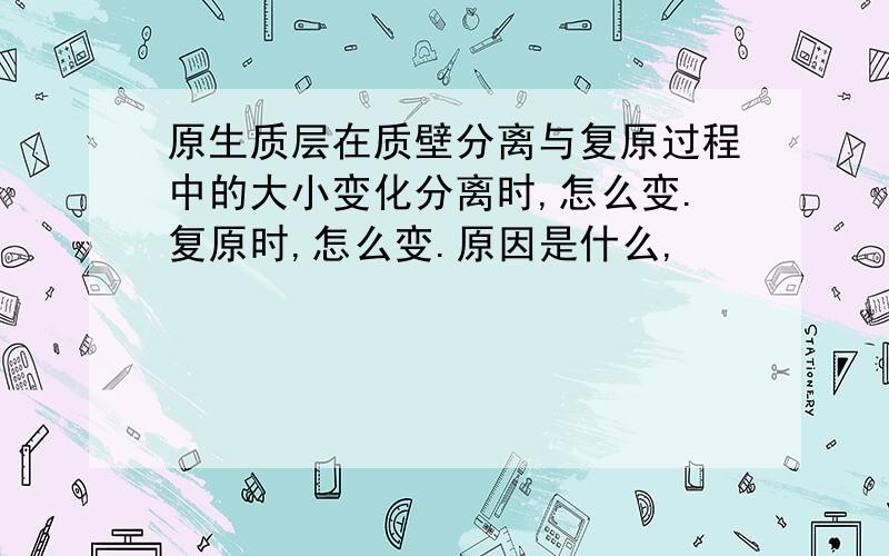 原生质层在质壁分离与复原过程中的大小变化分离时,怎么变.复原时,怎么变.原因是什么,