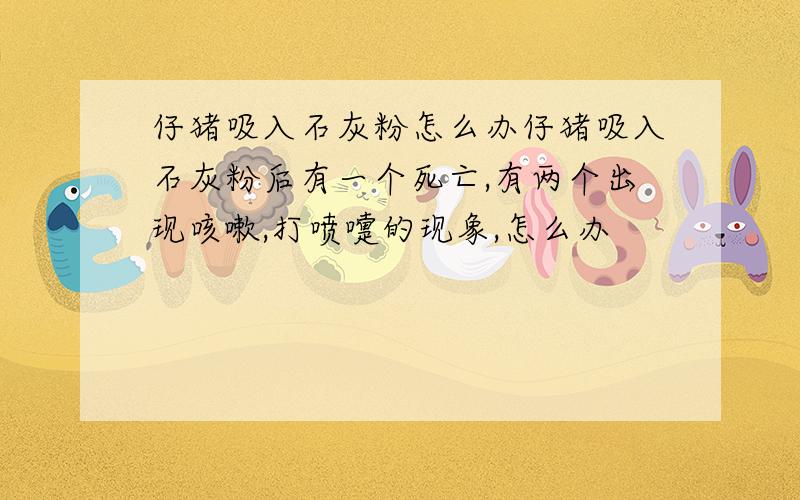 仔猪吸入石灰粉怎么办仔猪吸入石灰粉后有一个死亡,有两个出现咳嗽,打喷嚏的现象,怎么办