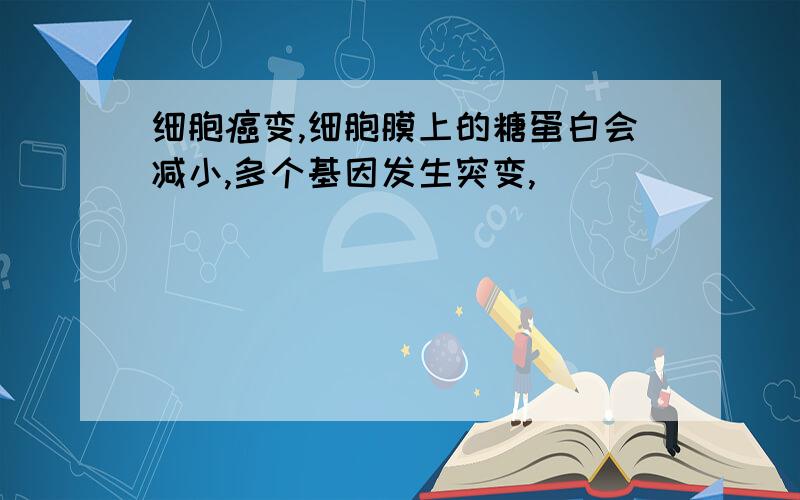 细胞癌变,细胞膜上的糖蛋白会减小,多个基因发生突变,