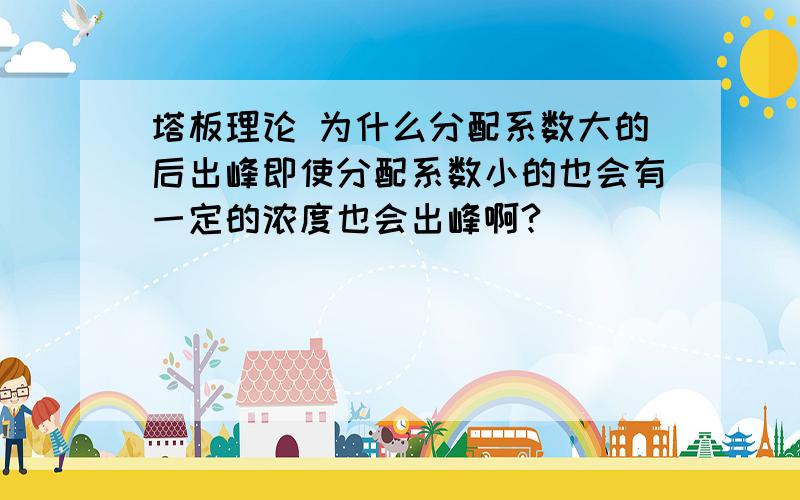 塔板理论 为什么分配系数大的后出峰即使分配系数小的也会有一定的浓度也会出峰啊?