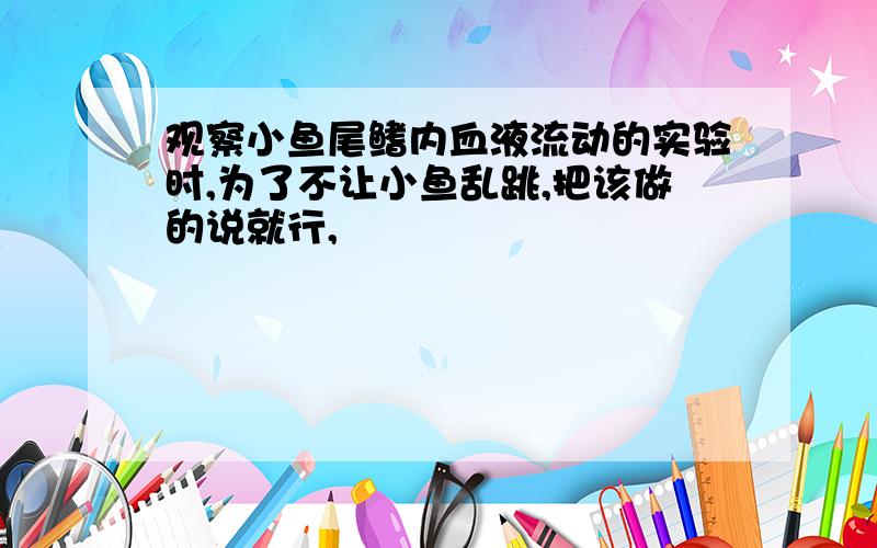 观察小鱼尾鳍内血液流动的实验时,为了不让小鱼乱跳,把该做的说就行,