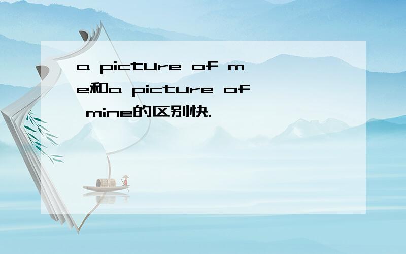 a picture of me和a picture of mine的区别快.