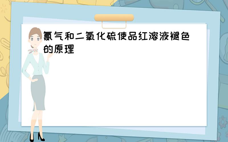 氯气和二氧化硫使品红溶液褪色的原理