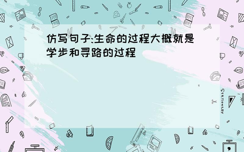 仿写句子:生命的过程大概就是学步和寻路的过程