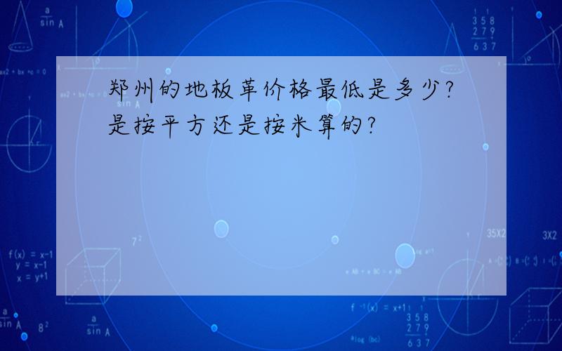 郑州的地板革价格最低是多少?是按平方还是按米算的?