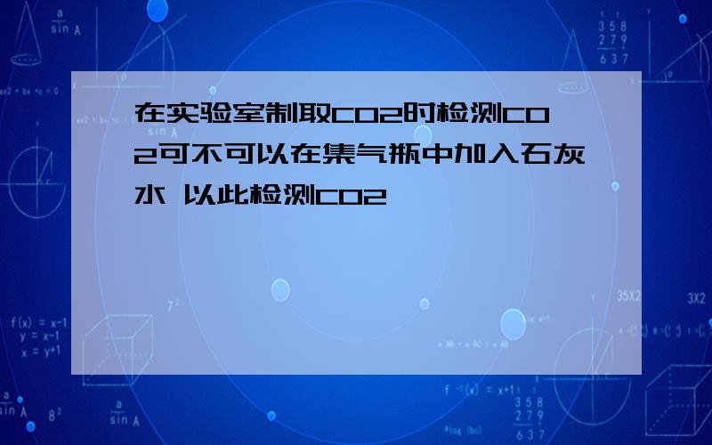 在实验室制取CO2时检测CO2可不可以在集气瓶中加入石灰水 以此检测CO2