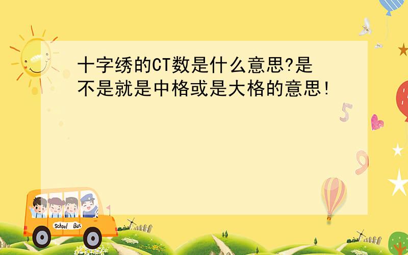 十字绣的CT数是什么意思?是不是就是中格或是大格的意思!