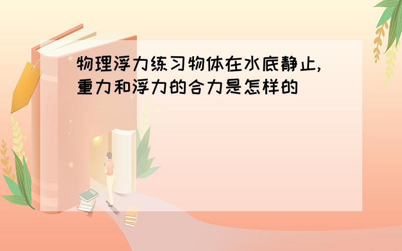 物理浮力练习物体在水底静止,重力和浮力的合力是怎样的