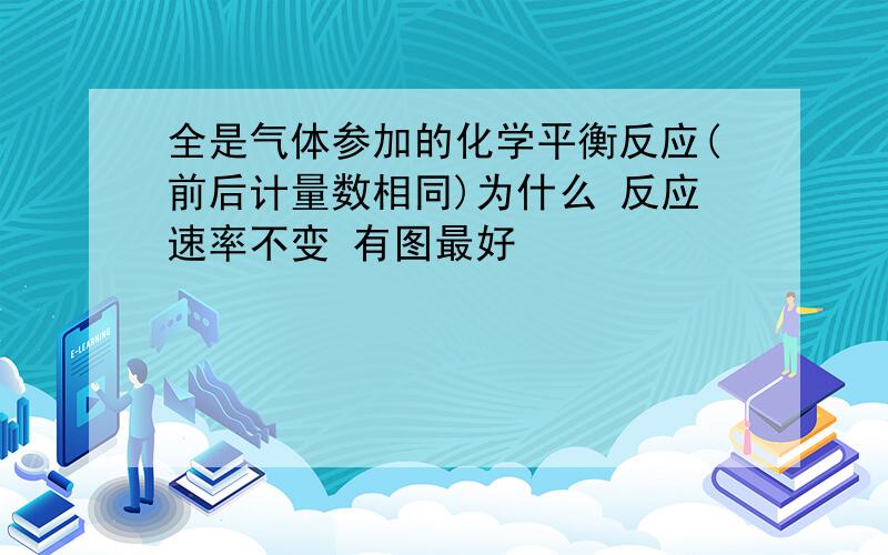 全是气体参加的化学平衡反应(前后计量数相同)为什么 反应速率不变 有图最好