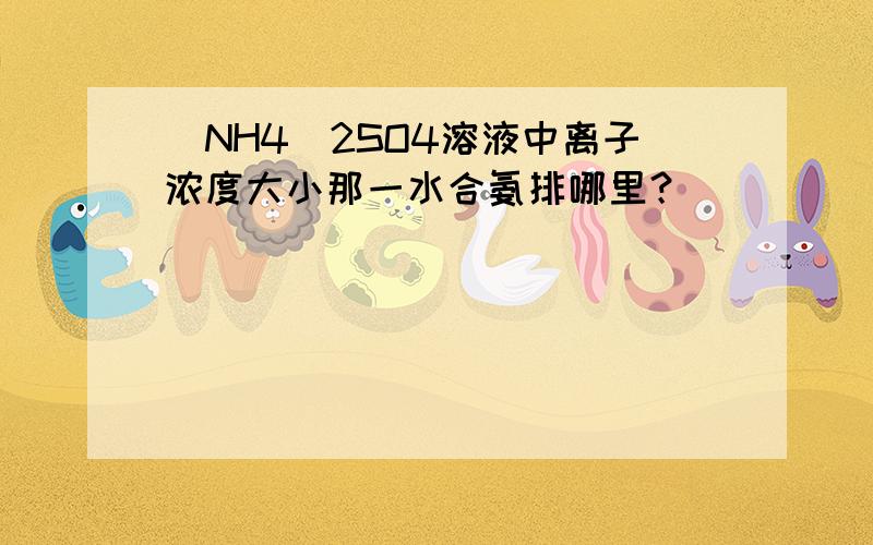 (NH4)2SO4溶液中离子浓度大小那一水合氨排哪里？