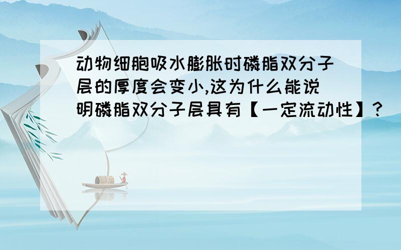 动物细胞吸水膨胀时磷脂双分子层的厚度会变小,这为什么能说明磷脂双分子层具有【一定流动性】?