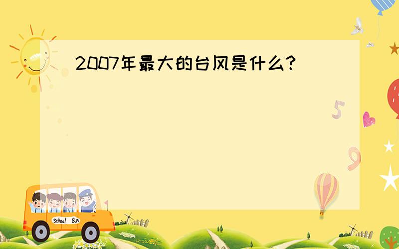 2007年最大的台风是什么?