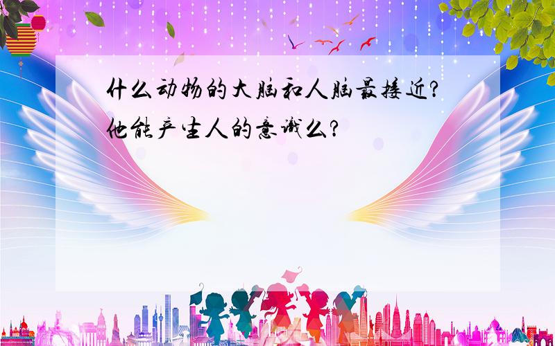 什么动物的大脑和人脑最接近?他能产生人的意识么?