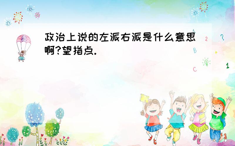 政治上说的左派右派是什么意思啊?望指点.