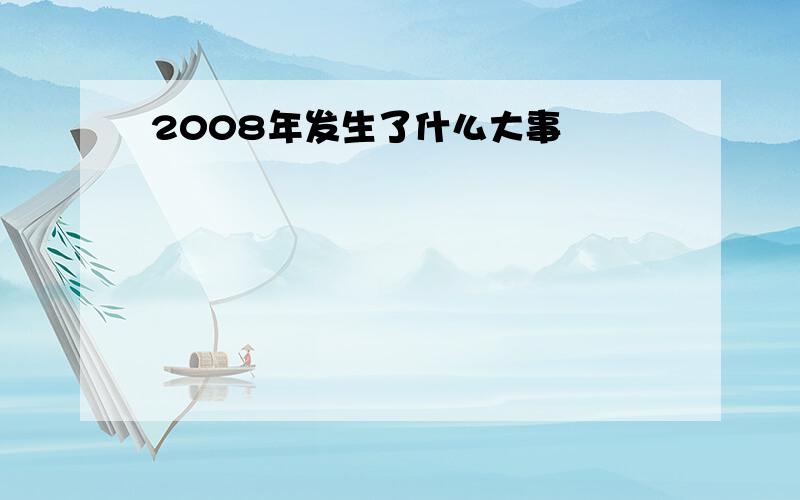 2008年发生了什么大事