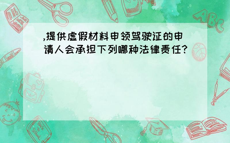 ,提供虚假材料申领驾驶证的申请人会承担下列哪种法律责任?