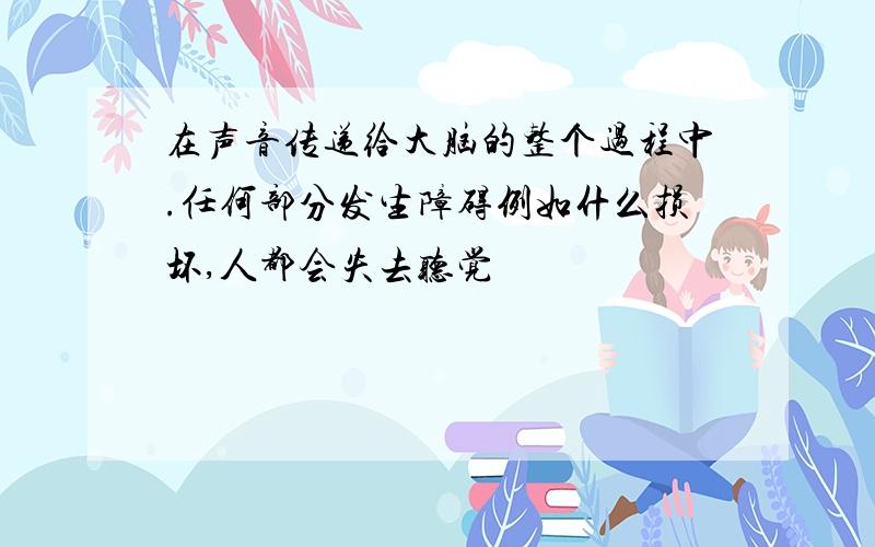 在声音传递给大脑的整个过程中.任何部分发生障碍例如什么损坏,人都会失去听觉